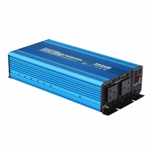 4000W 12V PURE SINE WAVE POWER INVERTER 230V AC OUTPUT (UK SOCKETS), WITH REMOTE ON/OFF SWITCH