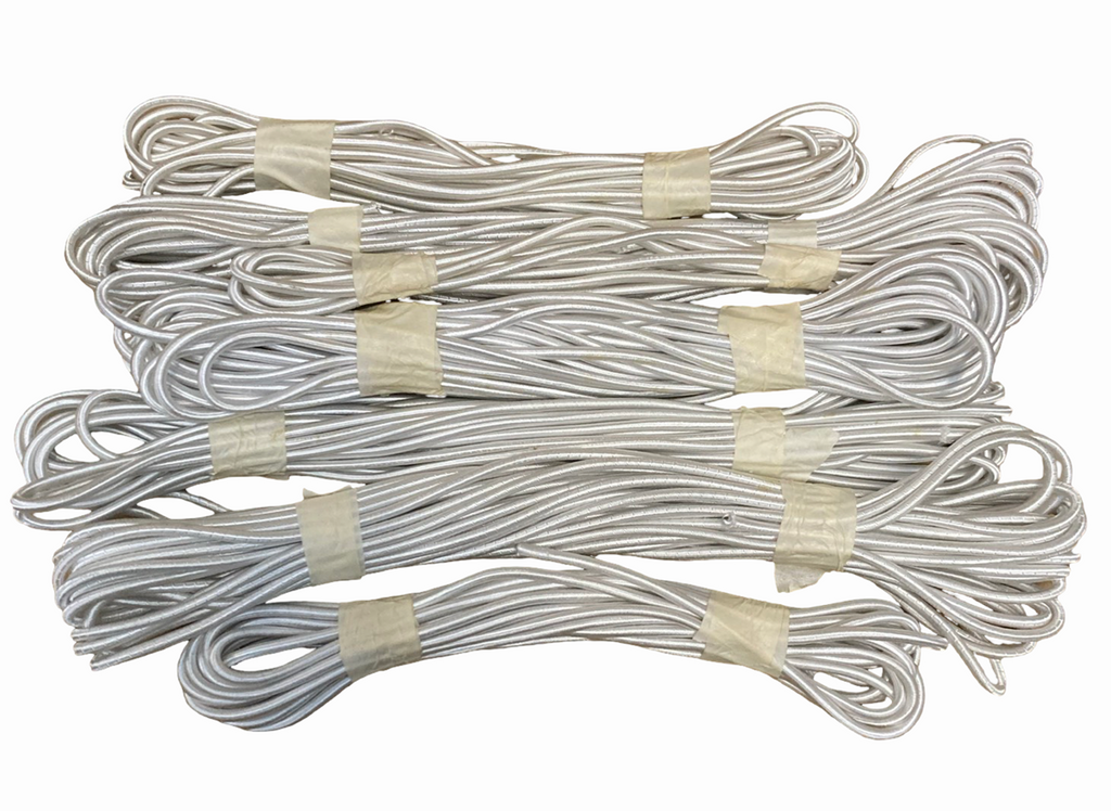 JOB LOT OF OVER 100m x 6mm ELASTIC SHOCK WHITE BUNGEE CORD VARIOUS LENGTHS (Copy)
