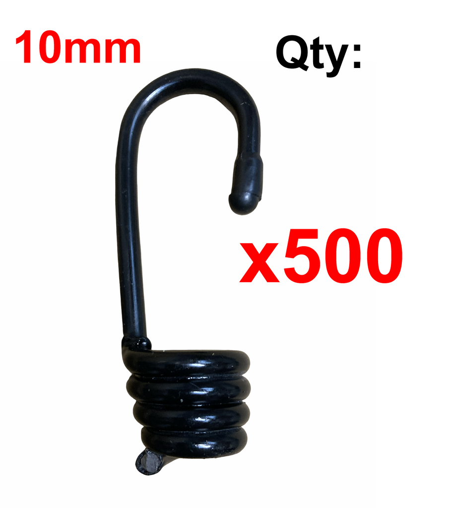 10mm Bungee, Shock Cord Hooks 5mm Plastic Coated, with end caps High Quality