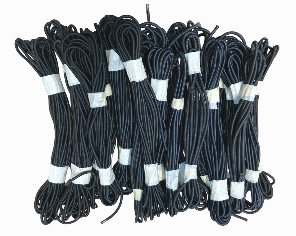 JOB LOT OF OVER 140m x 6mm ELASTIC SHOCK BLACK BUNGEE CORD VARIOUS LENGTHS