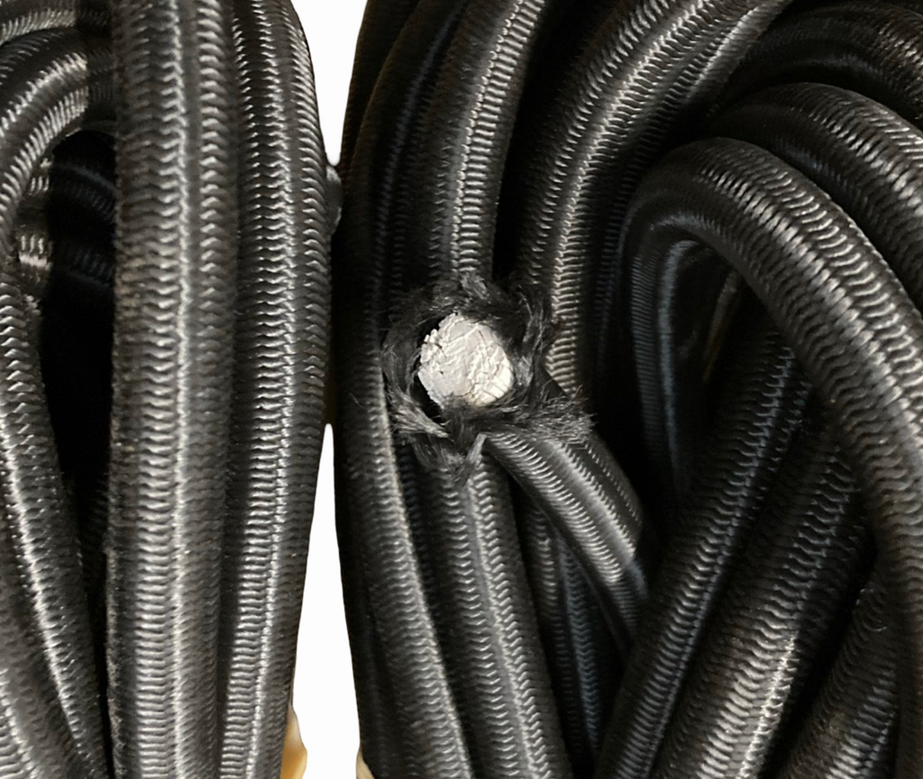 JOB LOT OF OVER 60m x 10mm ELASTIC SHOCK BLACK BUNGEE CORD VARIOUS LENGTHS