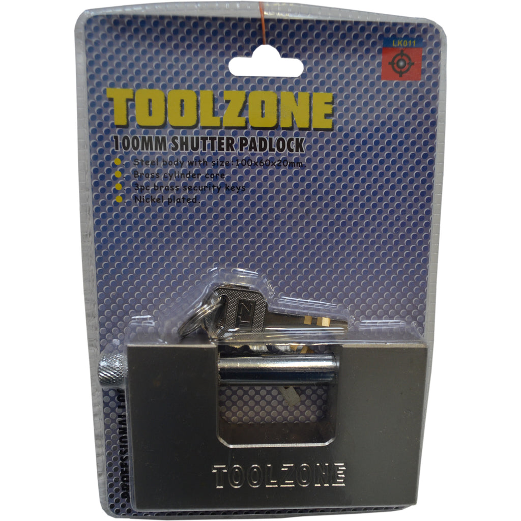 Toolzone High Security 100mm Shutter Padlock