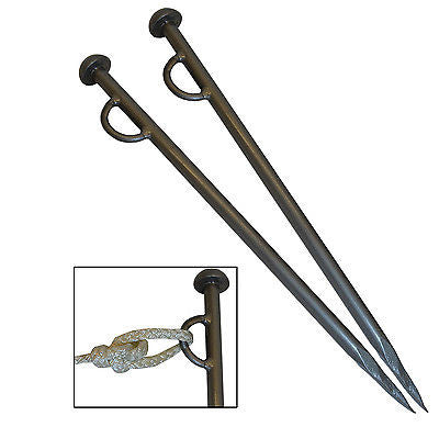 Very Heavy Duty Mooring Stakes for Canal & River Boats with Eyelet x 2