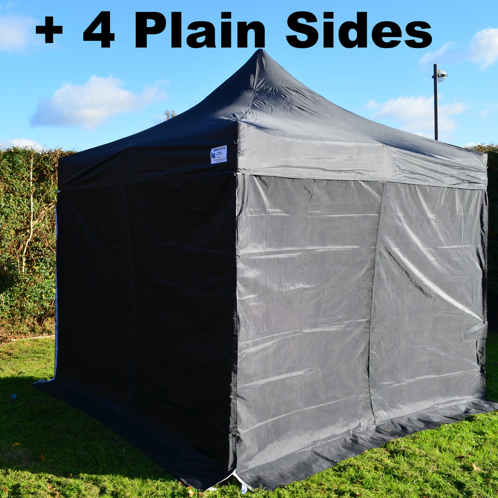 Black Heavy Duty SHOWSTYLE® Commercial Grade Gazebo 2m x 2m FIRE RETARDANT