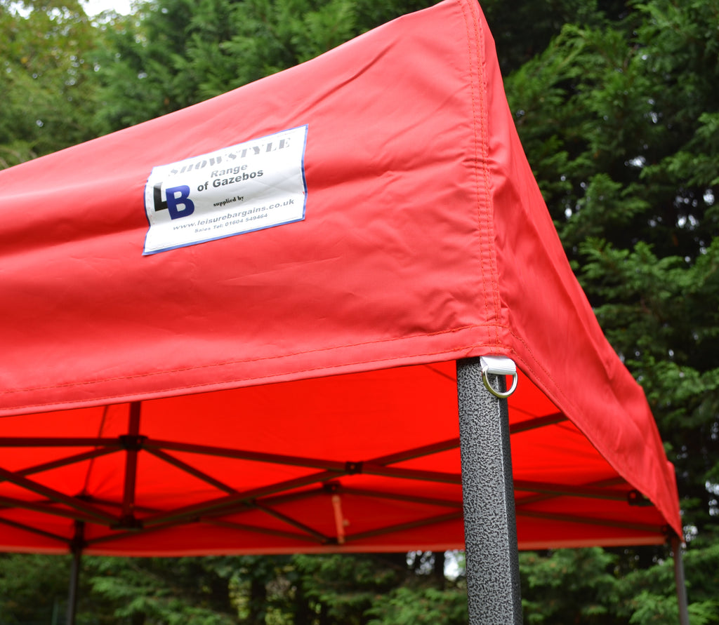 Red Heavy Duty SHOWSTYLE® Commercial Grade Gazebo 3m x 3m
