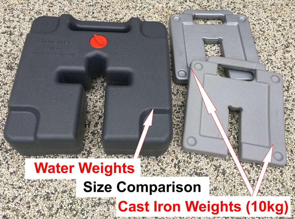 2 x Ex-Demo SHOWSTYLE® Heavy Duty NEW DESIGN Gazebo Leg Water Weights High-density HDPE