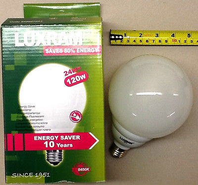 LUXRAM 24W Low Energy Supreme Ball 120W Equivalent, Super Bright light