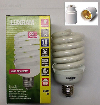 LUXRAM 40W Low Energy Compact Spiral 200W Equivalent, Super Bright light