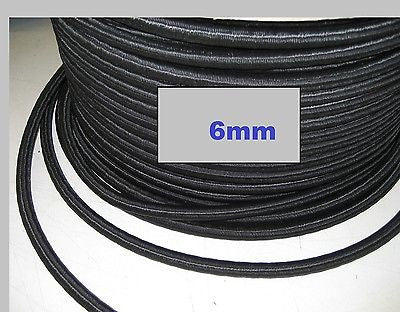 Elastic Bungee Rope, Shock Cord Tie Down 10mm White/Black British Made
