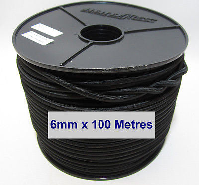 Bungee Cord Black 6mm x 100 Metres