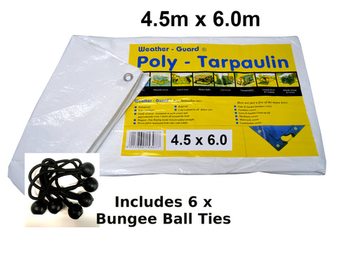 Weather-Guard Poly - Tarpaulin White 3.5m x 4.5m Lightweight 80gsm