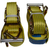 8m Ratchet Straps 4 TON 50mm Wide with 'D' Ring Ends. NEW x 2 YELLOW