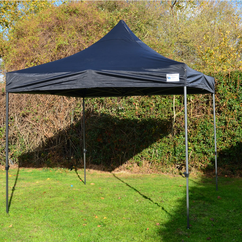 Black Heavy Duty SHOWSTYLE® Commercial Grade Gazebo 2.5m x 2.5m FIRE RETARDANT
