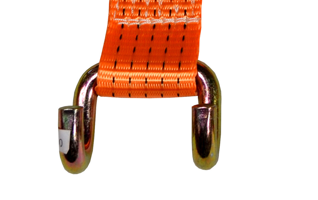 1 x Set of 6m Ratchet Straps 5 TON 50mm width. Open Rave Hook Wide J-Hook ends