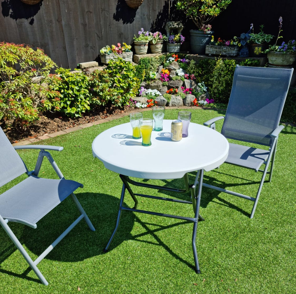 Camping, Caravan Table, 32 Inch Round, Picnic, BBQ, 32" Folding Outdoor Garden