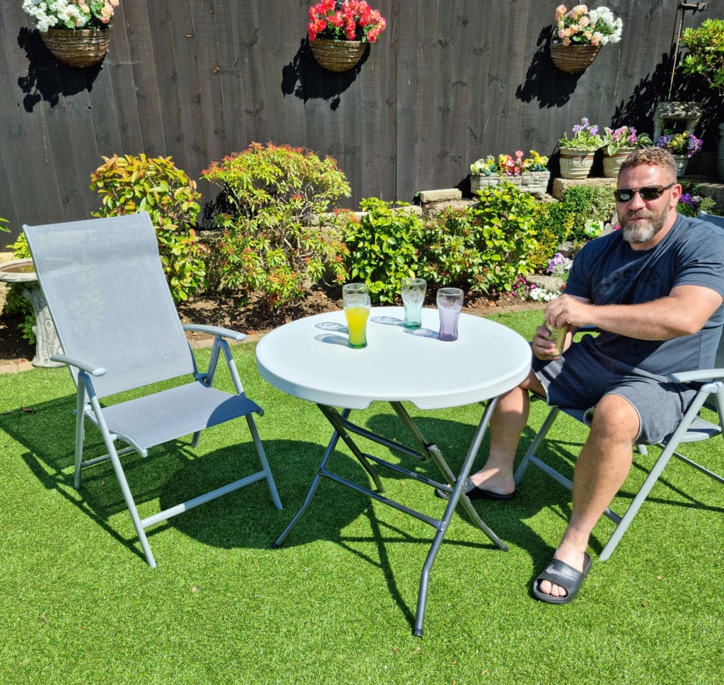 Camping, Caravan Table, 32 Inch Round, Picnic, BBQ, 32" Folding Outdoor Garden