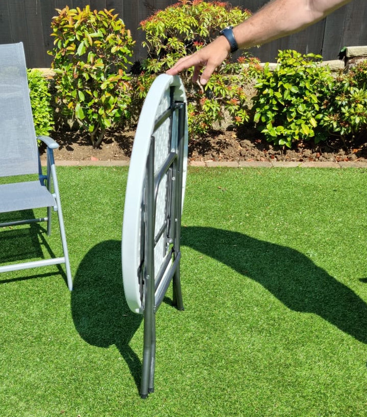 Camping, Caravan Table, 32 Inch Round, Picnic, BBQ, 32" Folding Outdoor Garden