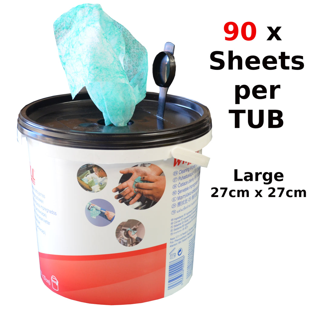Wypall 7775 Cleaning Wipes Tub of 90 Sheets Large 28cm x 28cm