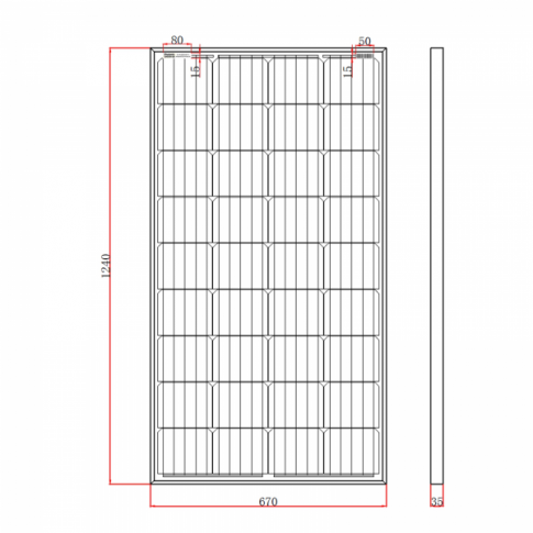 150W 12V SOLAR PANEL WITH 5M CABLE, GERMAN CELLS