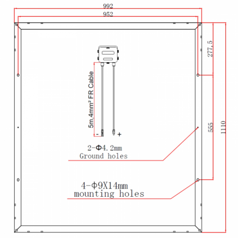 200W 12V SOLAR PANEL WITH 5M CABLE, GERMAN CELLS