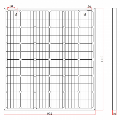 200W 12V SOLAR PANEL WITH 5M CABLE, GERMAN CELLS