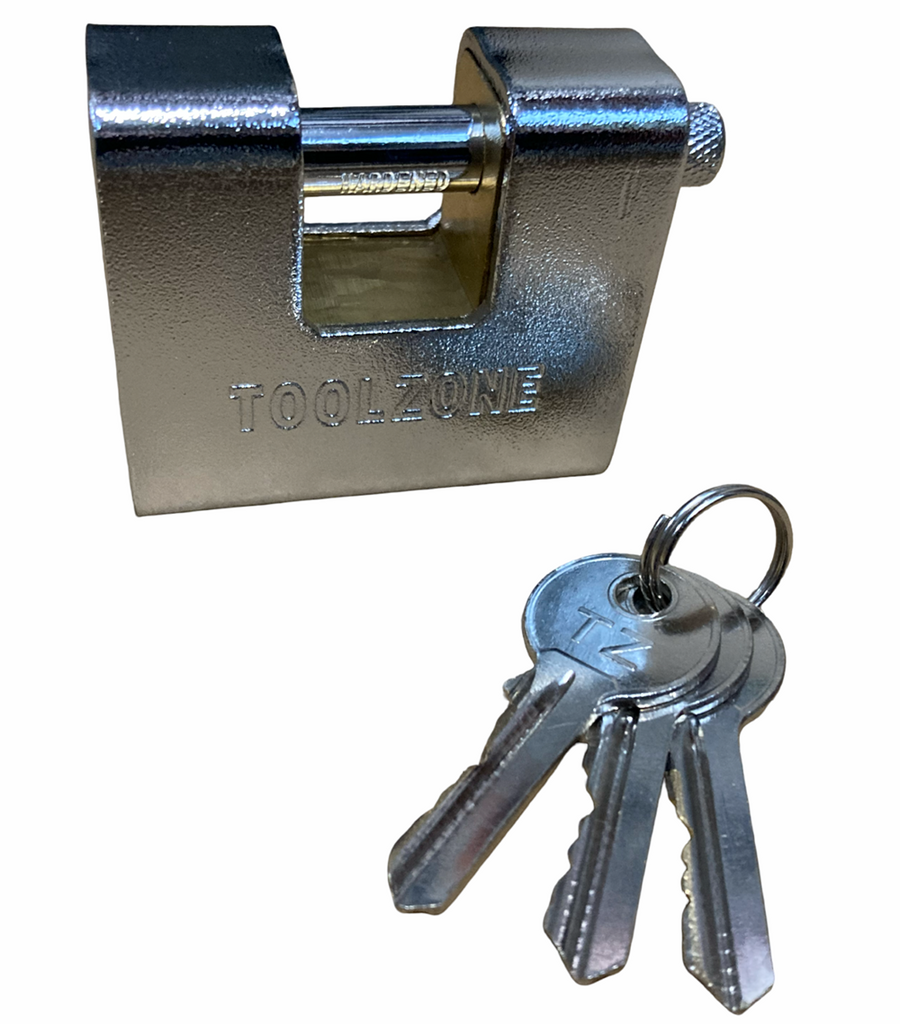 Chrome 63mm Close Armoured Shutter/Container Padlock, High Quality