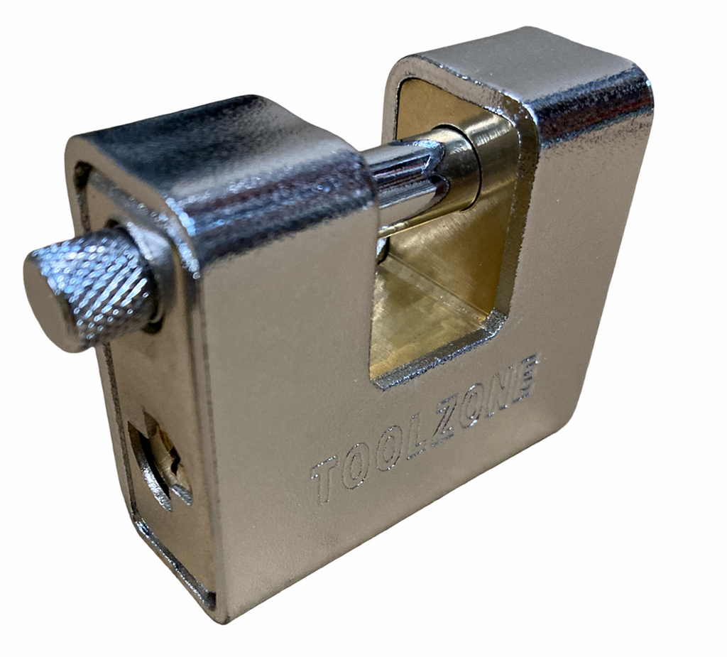 Chrome 63mm Close Armoured Shutter/Container Padlock, High Quality