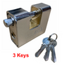 Chrome 63mm Close Armoured Shutter/Container Padlock, High Quality