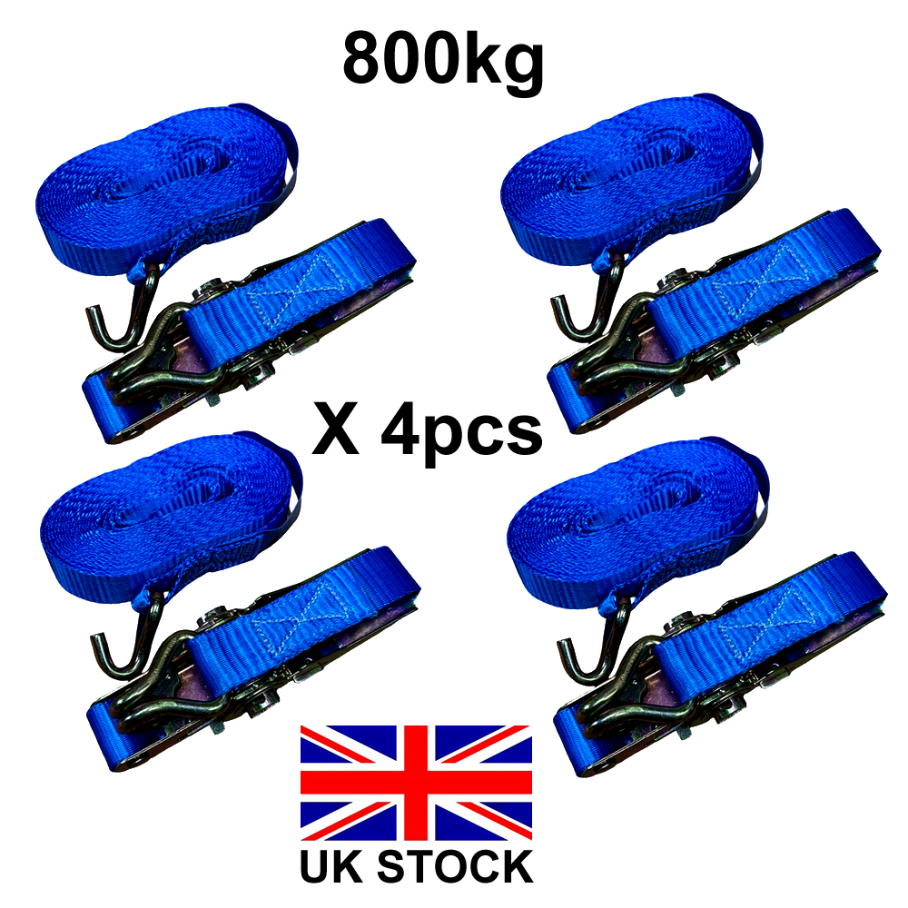 8 Piece Medium Duty Ratchet Strap Tie Down Kit Gazebo / Trampoline + Pegs Strong