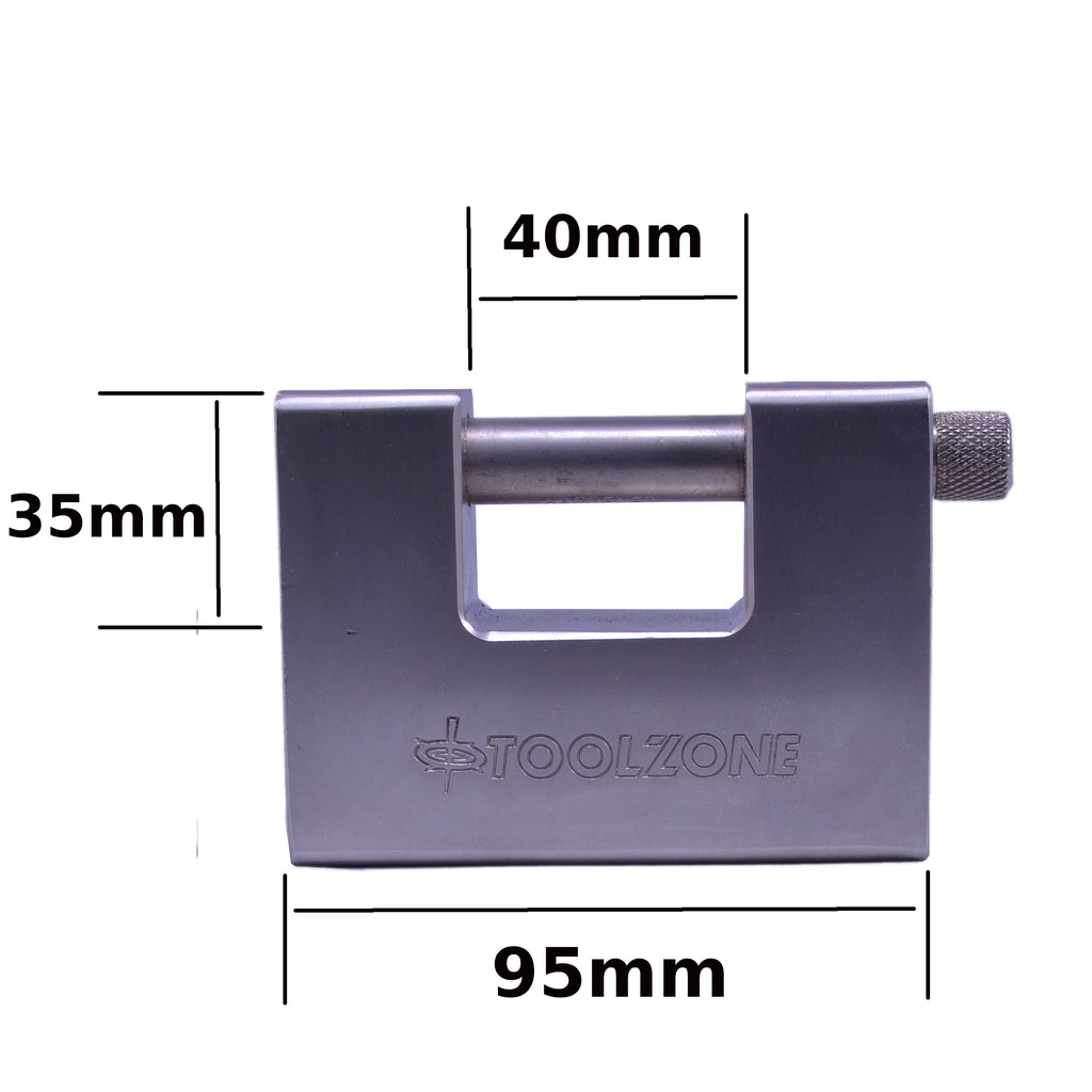 95mm Heavy Duty Armoured Padlock Truck, Container, Trailer Lock Warehouse 5 Keys