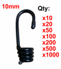 10mm Bungee, Shock Cord Hooks 5mm Plastic Coated, with end caps High Quality