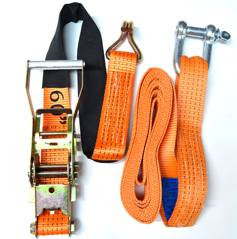5.5m Ratchet Straps/Cargo Lash 4 TON 50mm with Claw and Loop Ends. NEW x 2