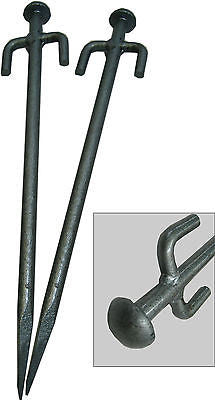 Very Heavy Duty Mooring Stakes for Canal & River Boats with Eyelet & Ring x 2