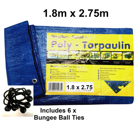 Weather-Guard Poly - Tarpaulin Blue 4.5m x 6.0m Lightweight 80gsm