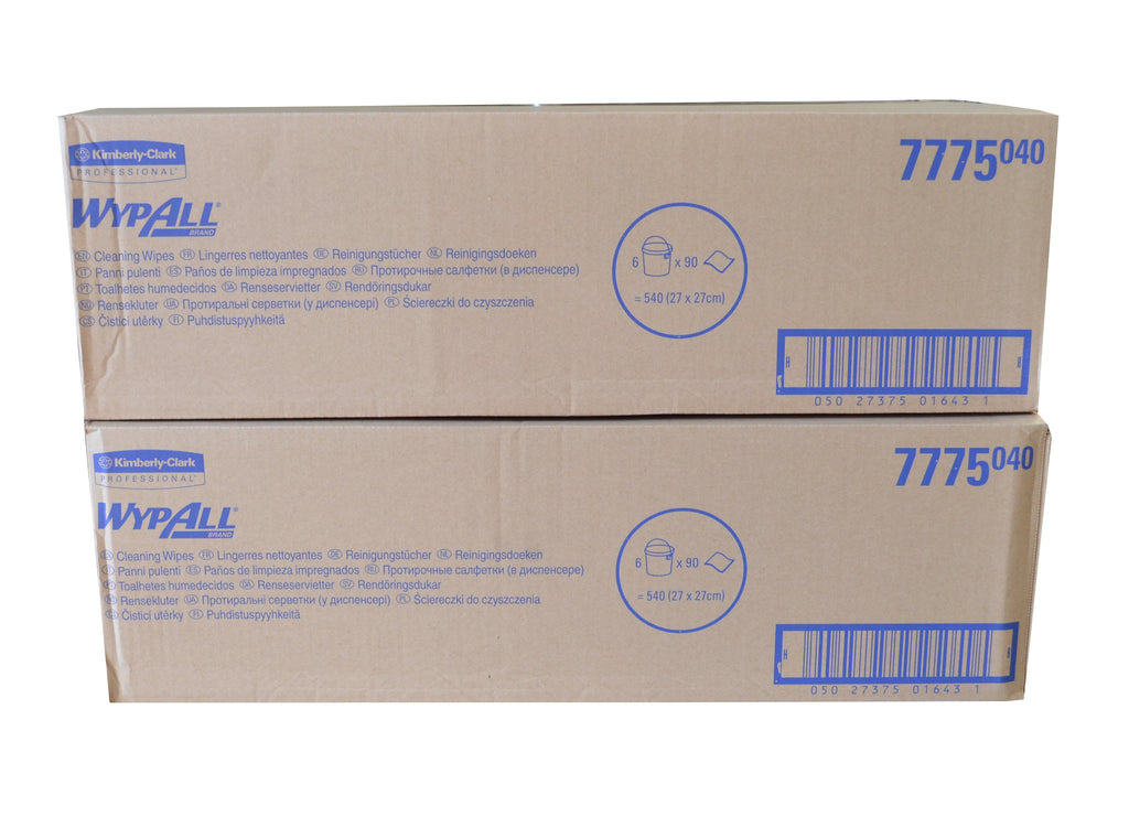 Wypall 7775 Cleaning Wipes Tub of 90 x 6 Tubs or 12 x Tubs Large 28cm x 28cm